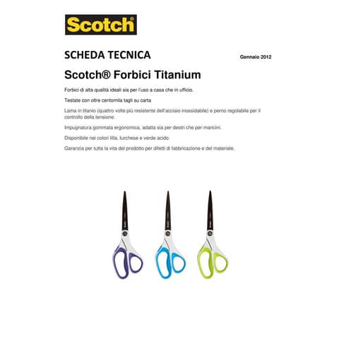 Forbici professionali Scotch® Titanium Non-Stick asimmetrica bianco/nero 20 cm 1468TNS-MIX